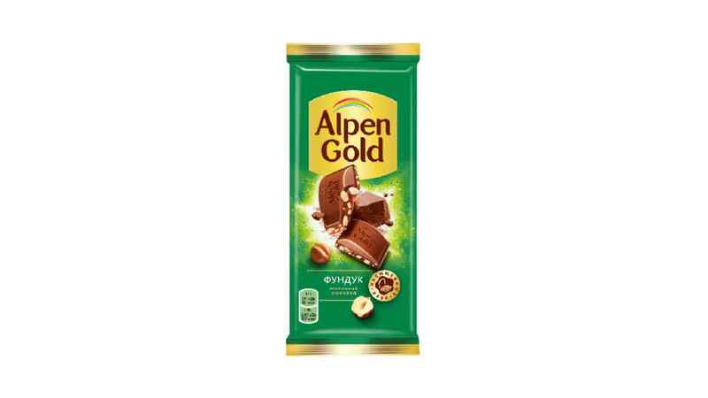 Alpen Gold-შოკოლადის ფილა თხილით 80გრ