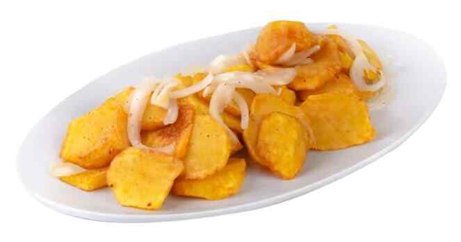 Fried potatoes with onion