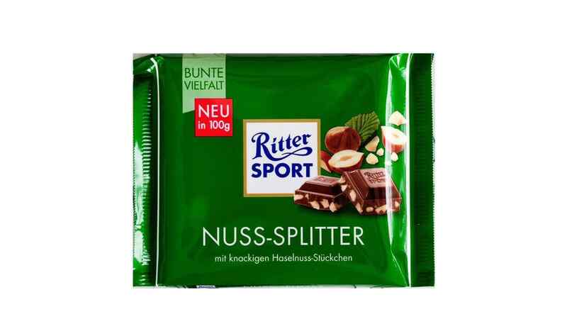 "Ritter sport"- რძიანი შოკოლადი თხილით 100 გ