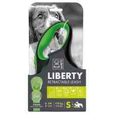 "M-PETS"- ძაღლის რეგულირებადი საბელი, რულეტი LIBERTY - S (მწვანე )