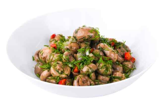 Marinated button mushroom with bell pepper