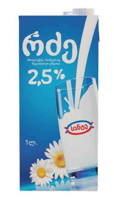 სანტე რძე 2.5% 1 ლ.