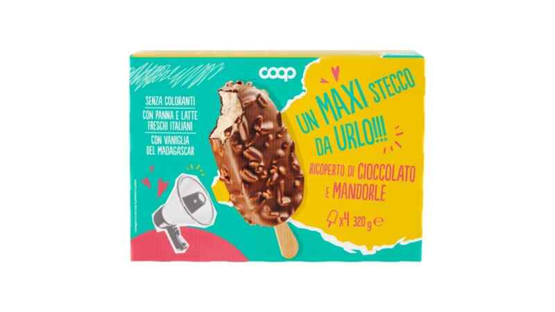COOP - Ice Cream Bars with Chocolate Coating and Almonds 4 pcs