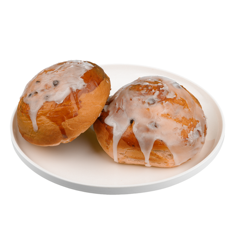 Bun with sugar icing