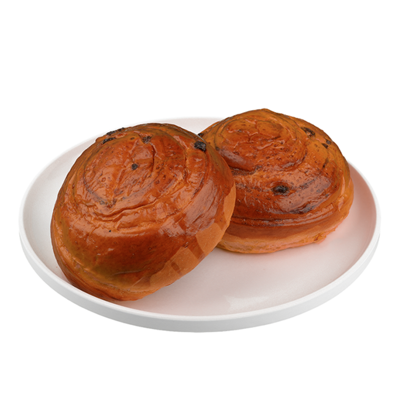 Bun with raisins and cinnamon