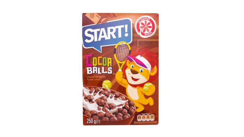 "START"- სიმინდის ბურბუშელა კაკაოს ბურთები 250 გრ 1*12