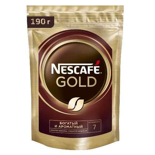 "NESCAFE"- ხსნადი ყავა გოლდი პაკეტი 190გრ